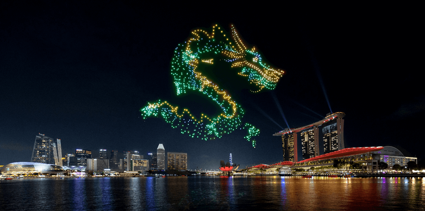 The partnership kicks off with a Lunar New Year drone light show at the Marina Bay waterfront in February.